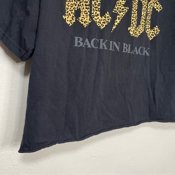 AC/DC Back In Black Crop Tee Shirt - Picture 10 of 14